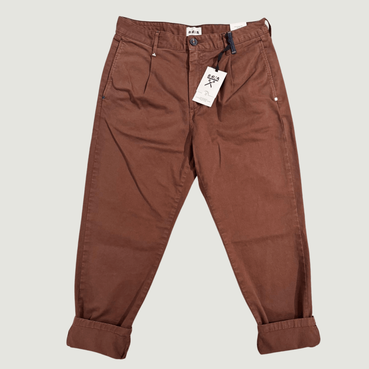 Pantalone ruggine panna  tasca jeans