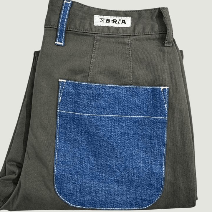 Pantalone Berna verde  tasca jeans